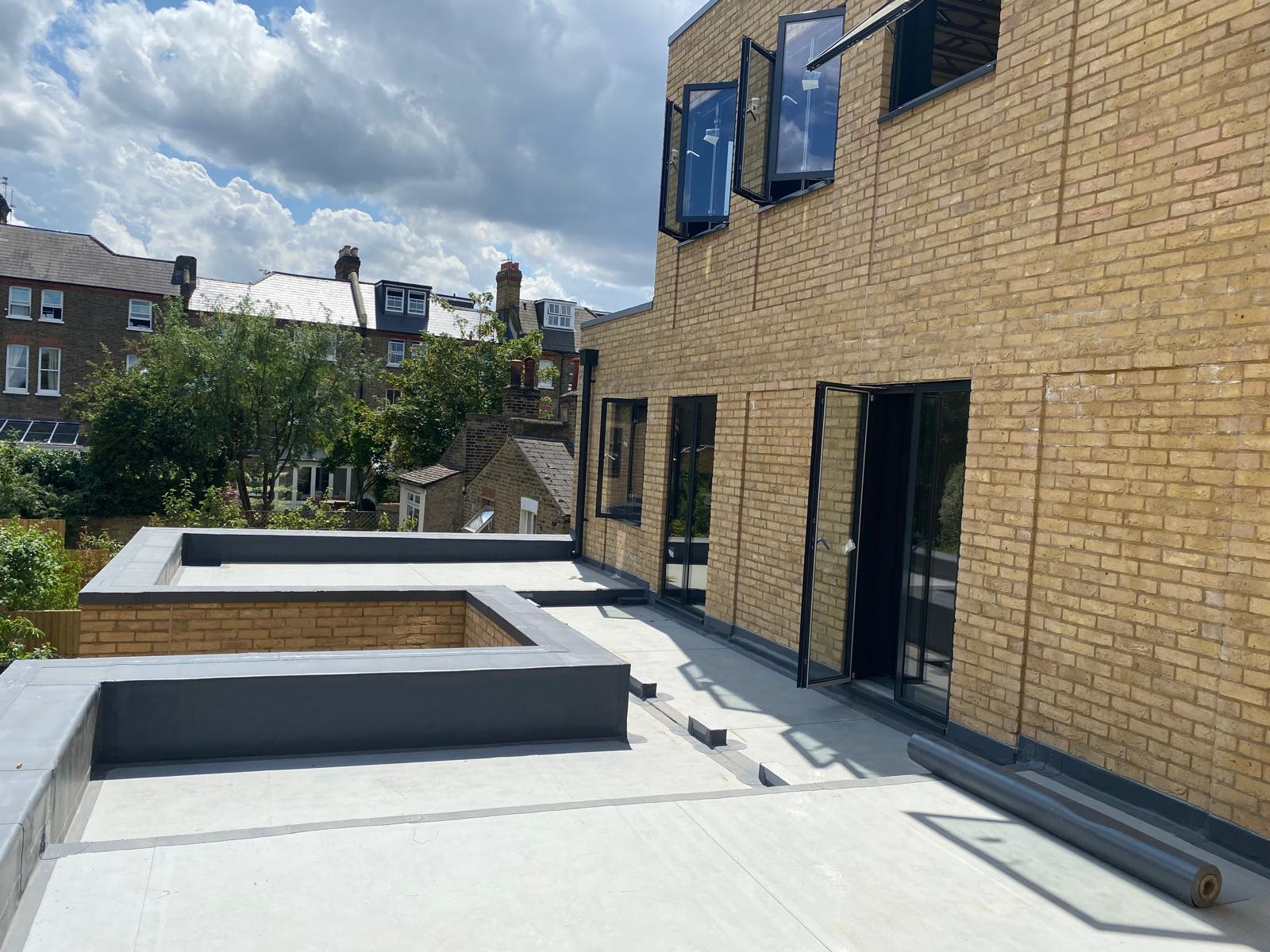 Finished roof terrace, ready for handover.