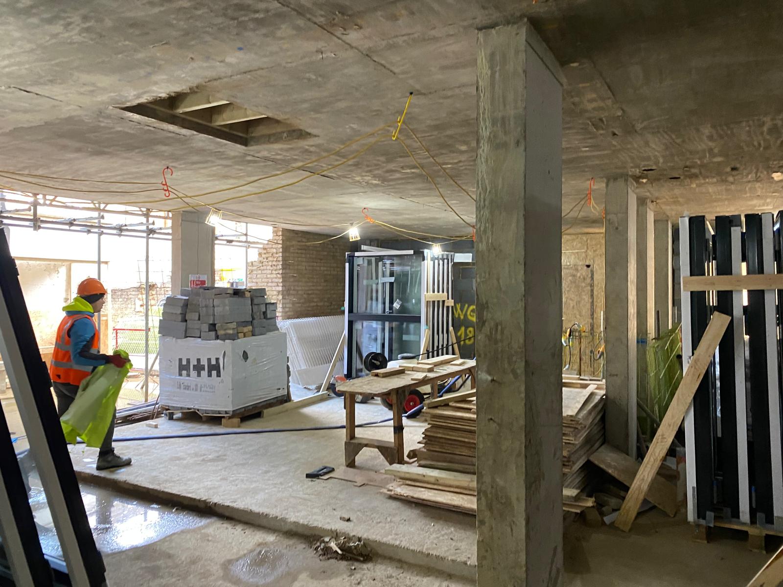 Materials distributed through the basement levels.