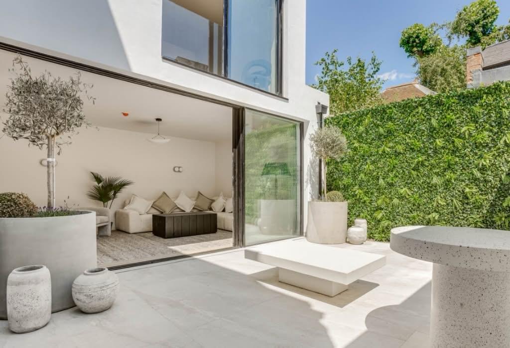 The completed courtyard garden and terrace.