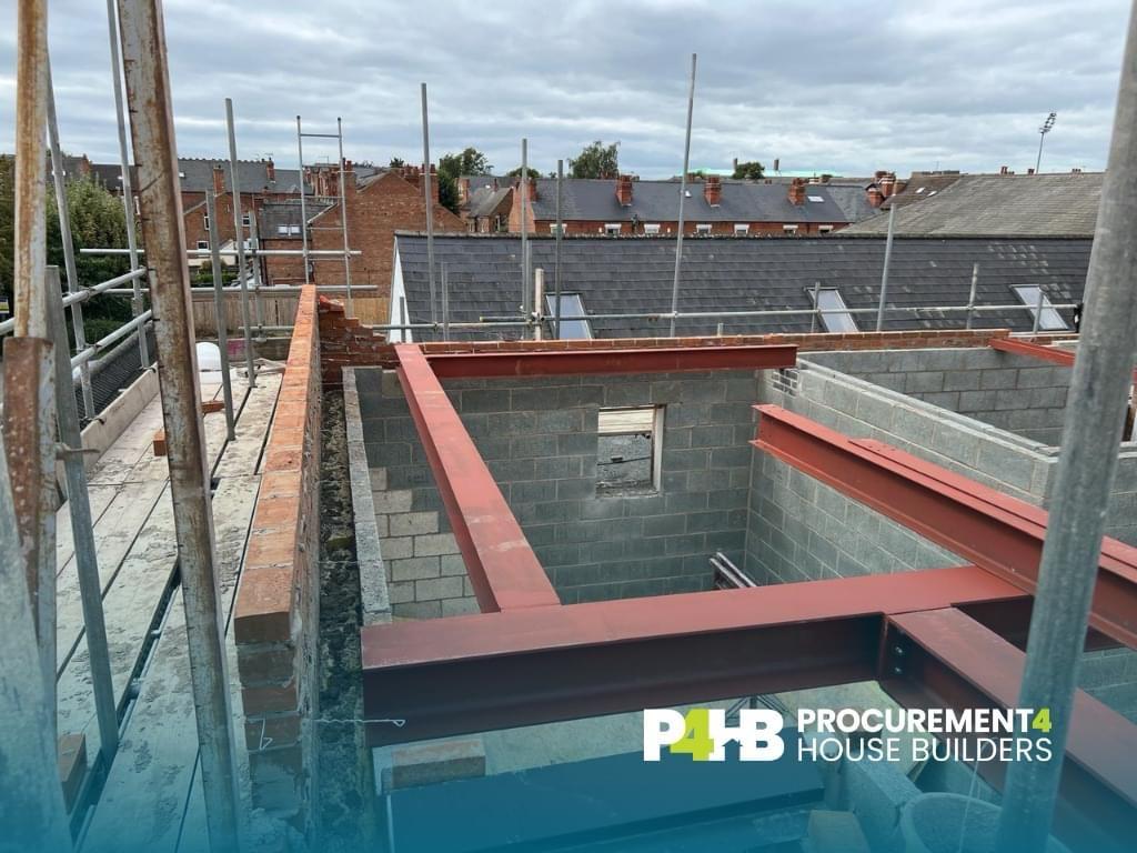 Steel and blockwork interfaces completed ahead of the floor build up.