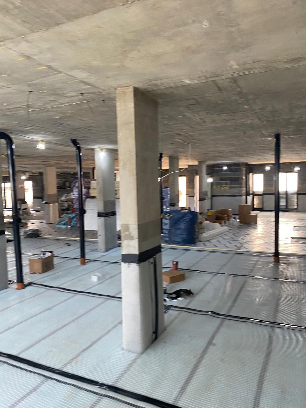 Underfloor heating installed across the floor levels.
