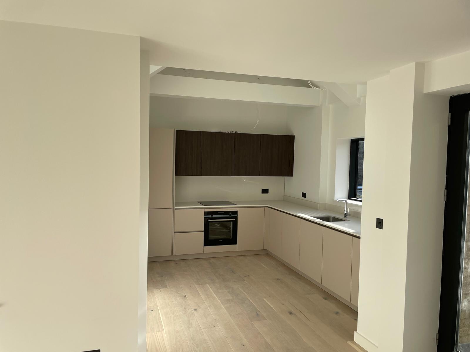 Kitchen installation underway.